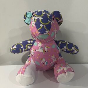 Colorful Unicorn Patterned Teddy bear